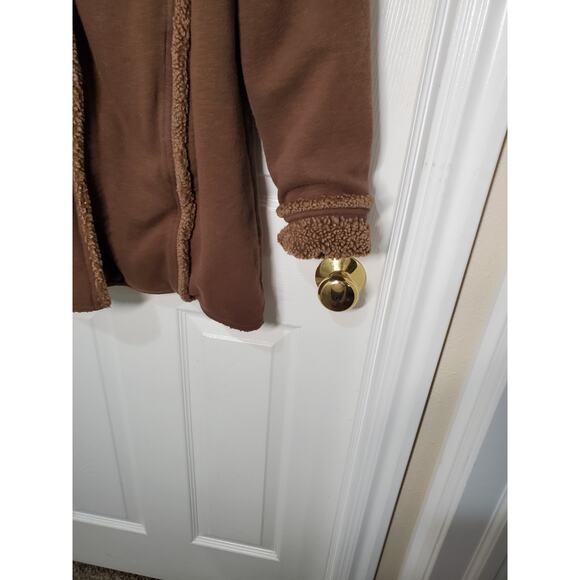 EDDIE BAUER SHERPA FAUX SHEARLING REVERSIBLE COAT SOFT BROWN TRENCH SOFT XL - Picture 5 of 16